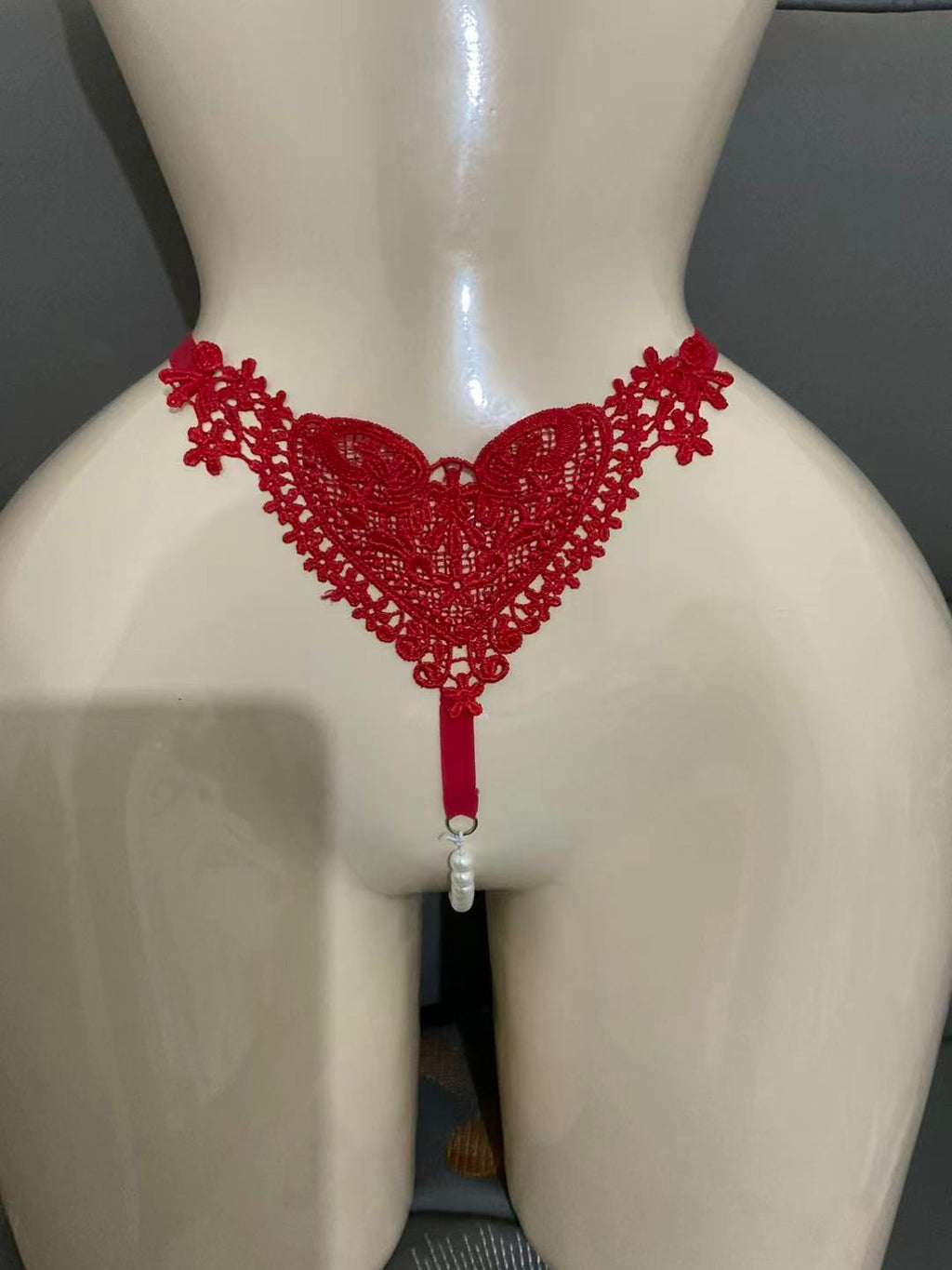 Women's Pearl Heart Lace Panties