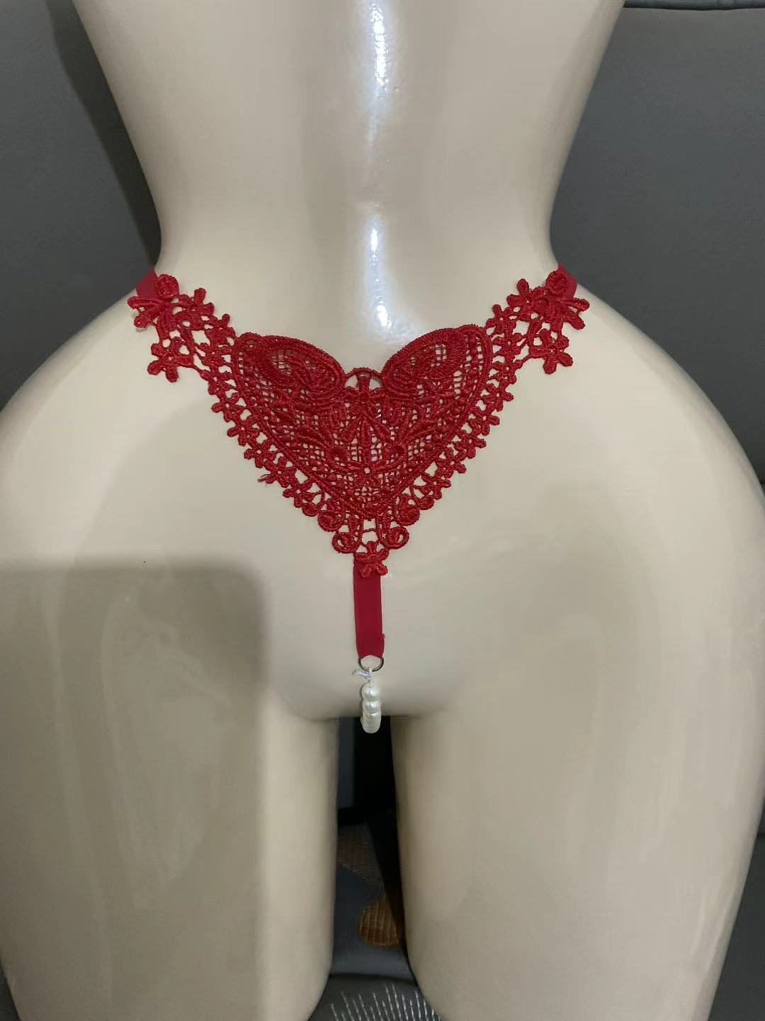 Women's Pearl Heart Lace Panties