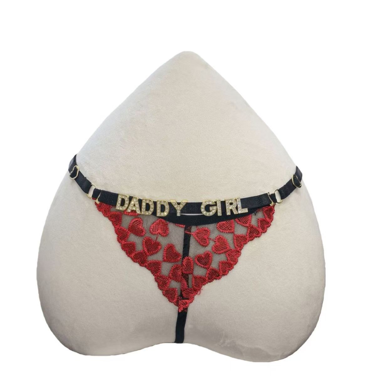 Women's Sexy "Kiss Me" Heart Thong Underwear – Flirty & Romantic