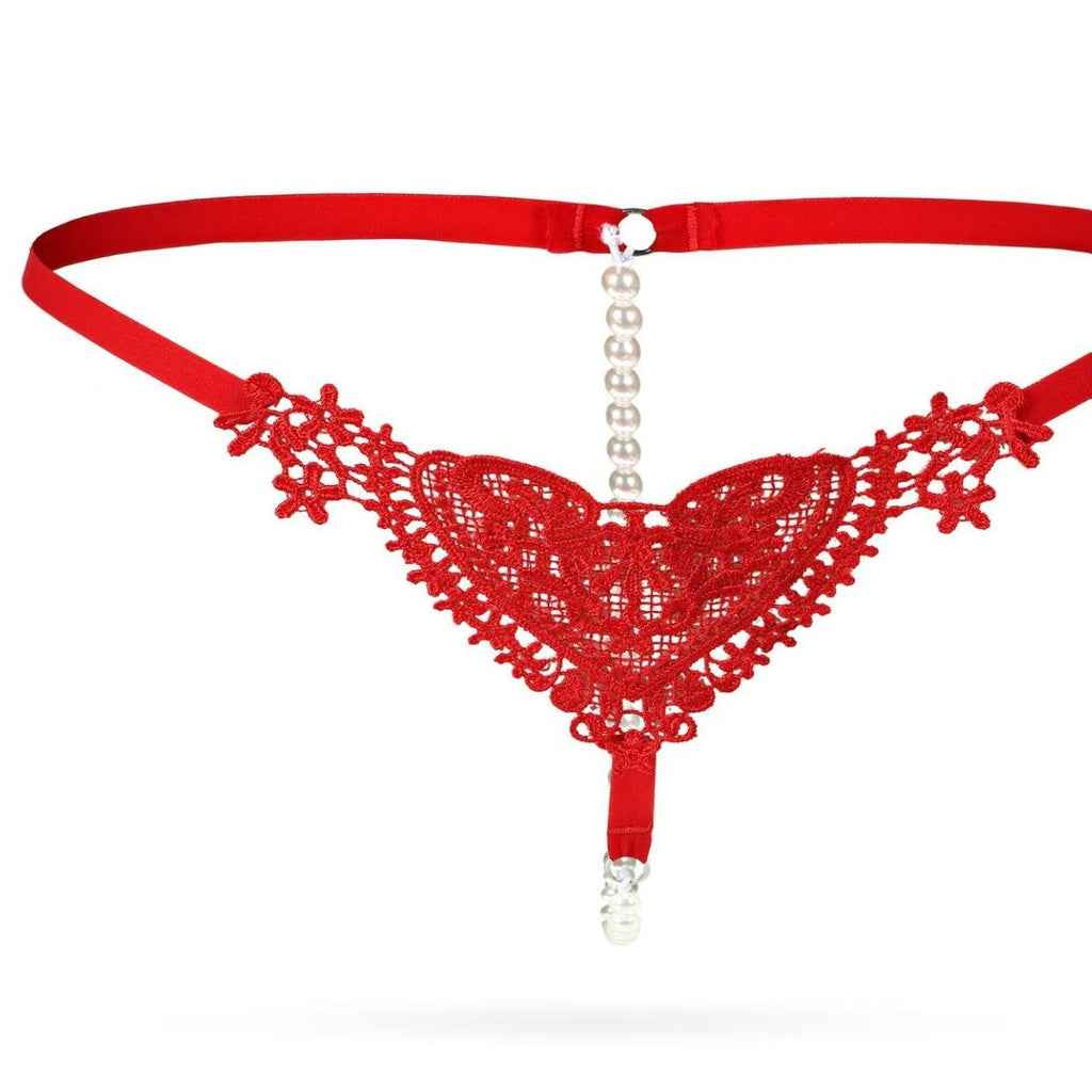 Women's Pearl Heart Lace Panties