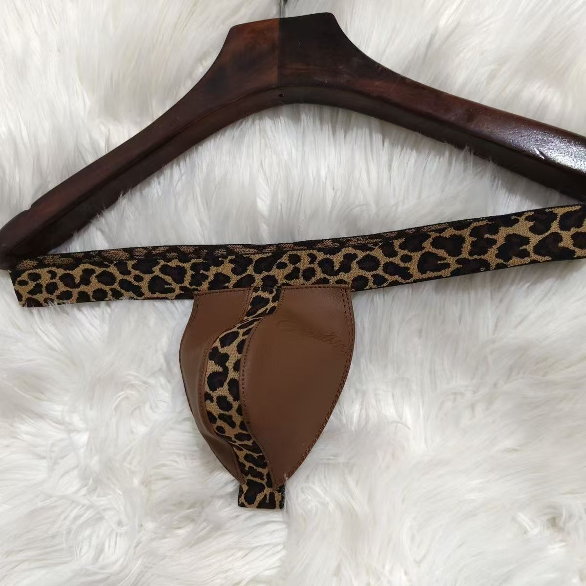 Men's Faux Leather Leopard Print Underwear | Sexy Briefs