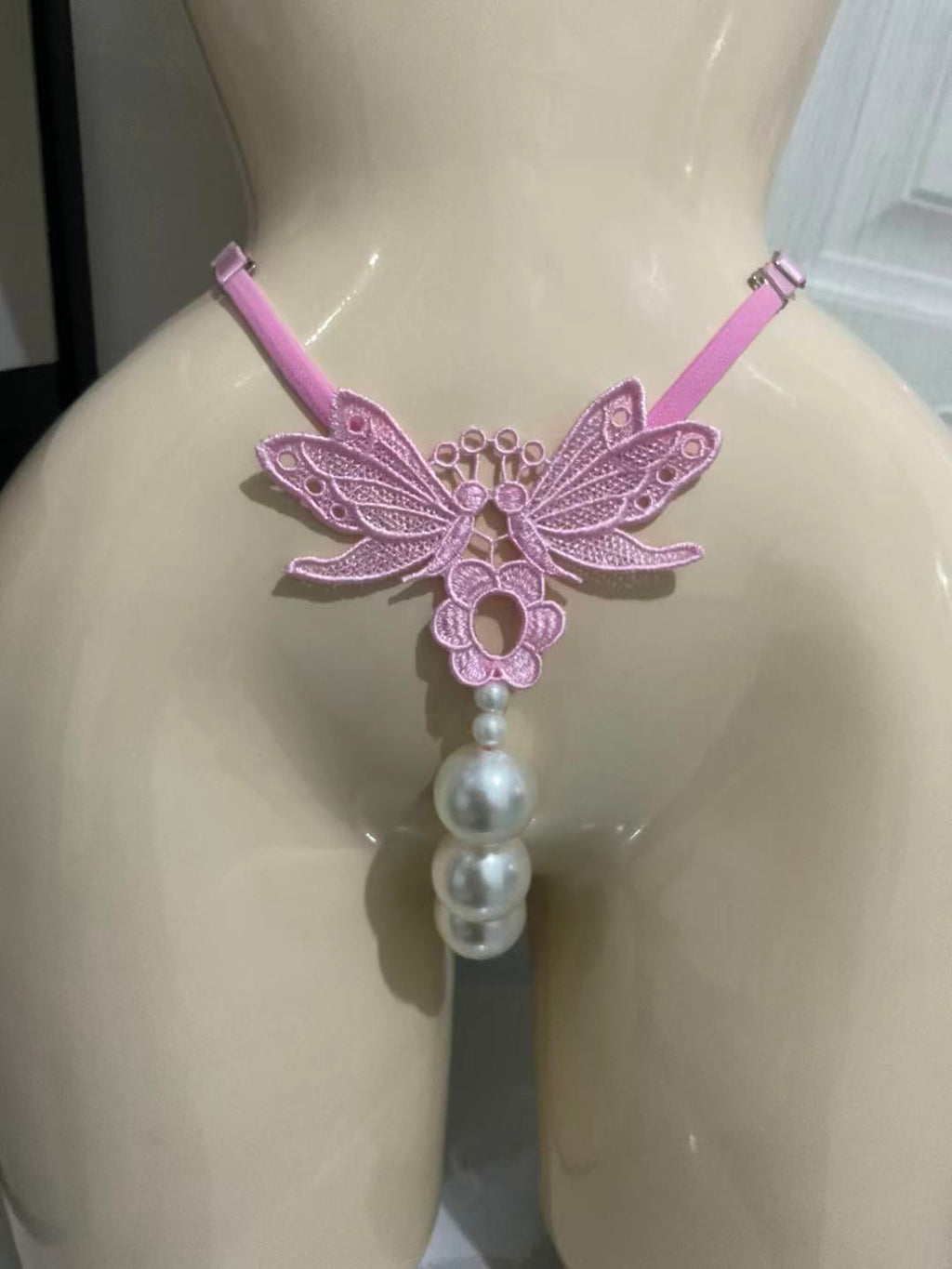 Women's Dragonfly Pearl Thong Underwear – Adjustable Waist | Lace Lingerie