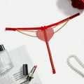 Women's Adjustable Heart Rhinestone Chain Thong