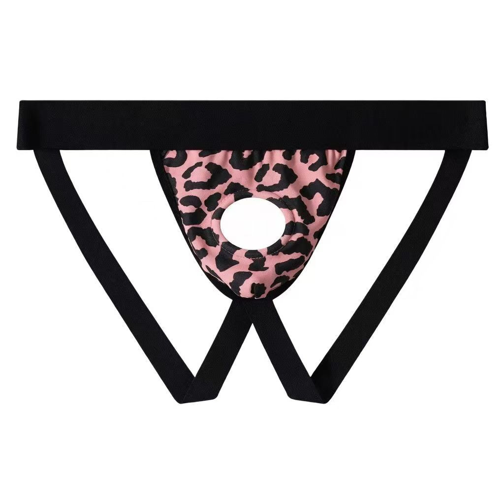 Men’s Leopard Double Thong with 4.5 cm Opening & Roomy Pouch, 95% Cotton