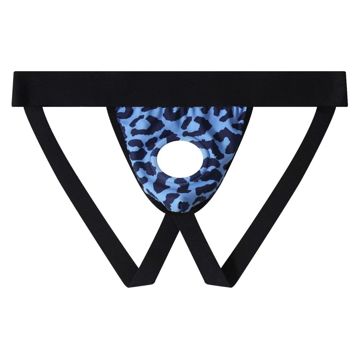 Men’s Leopard Double Thong with 4.5 cm Opening & Roomy Pouch, 95% Cotton