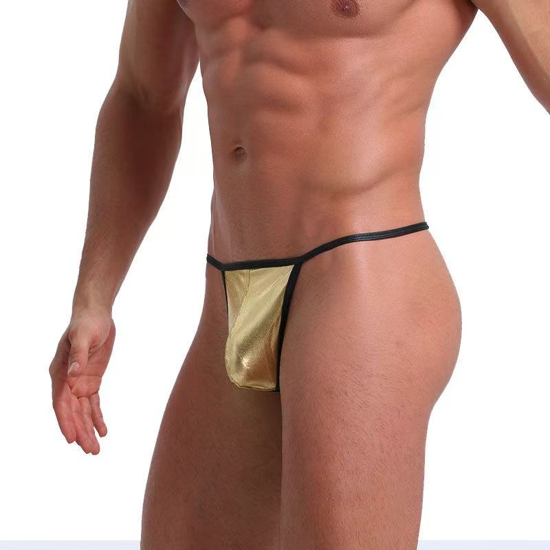 Men's Metallic Thong with Contoured Pouch