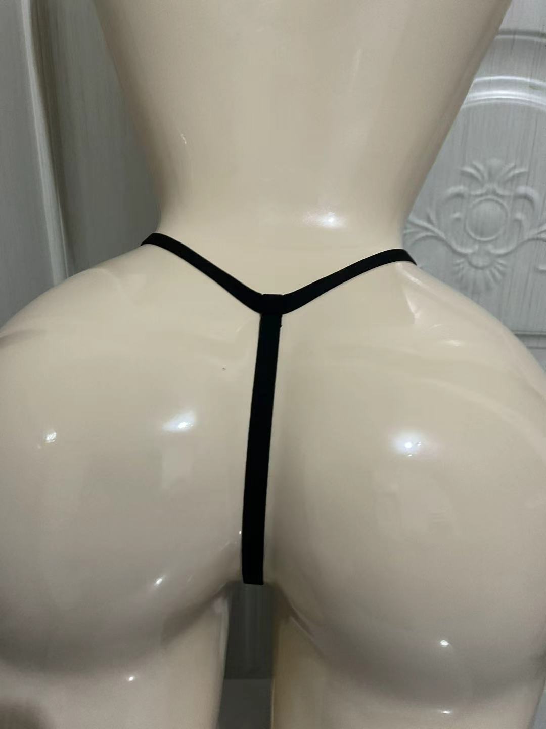 Women’s Shiny Strappy Leather Panties