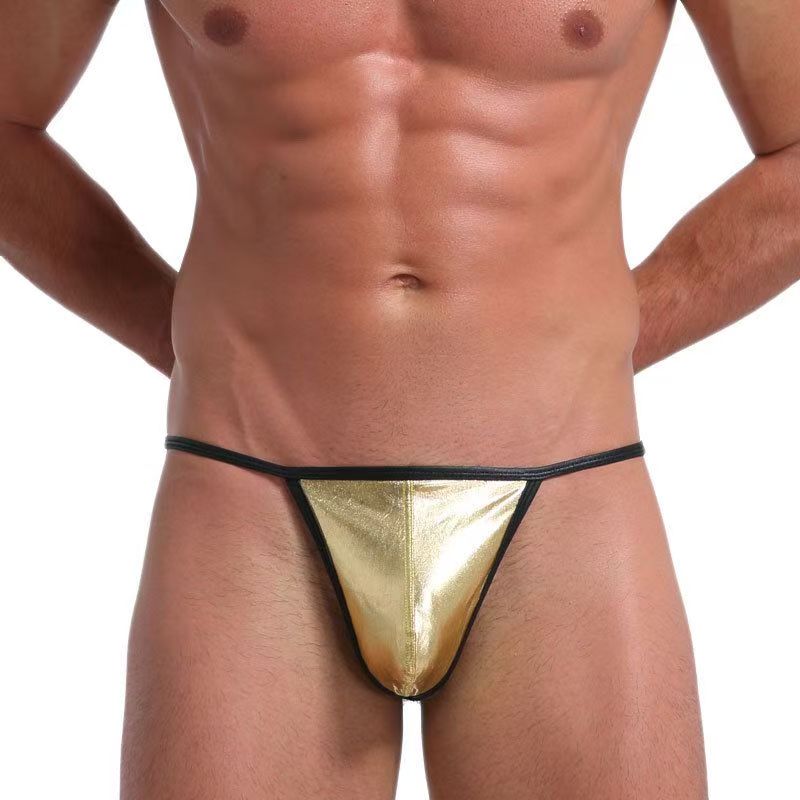 Men's Metallic Thong with Contoured Pouch