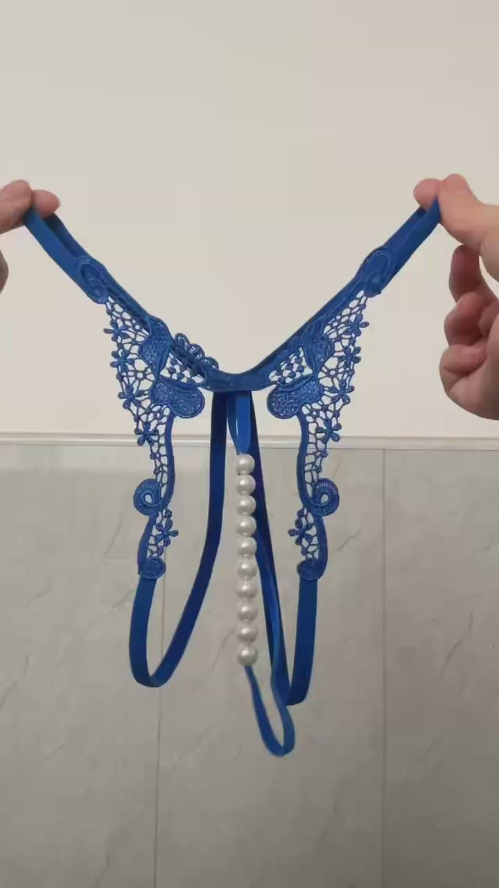 Women’s Embroidered Lace Pearl Detail Panties