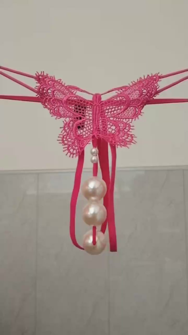 Women's Embroidered Butterfly & Pearl Designer Panties
