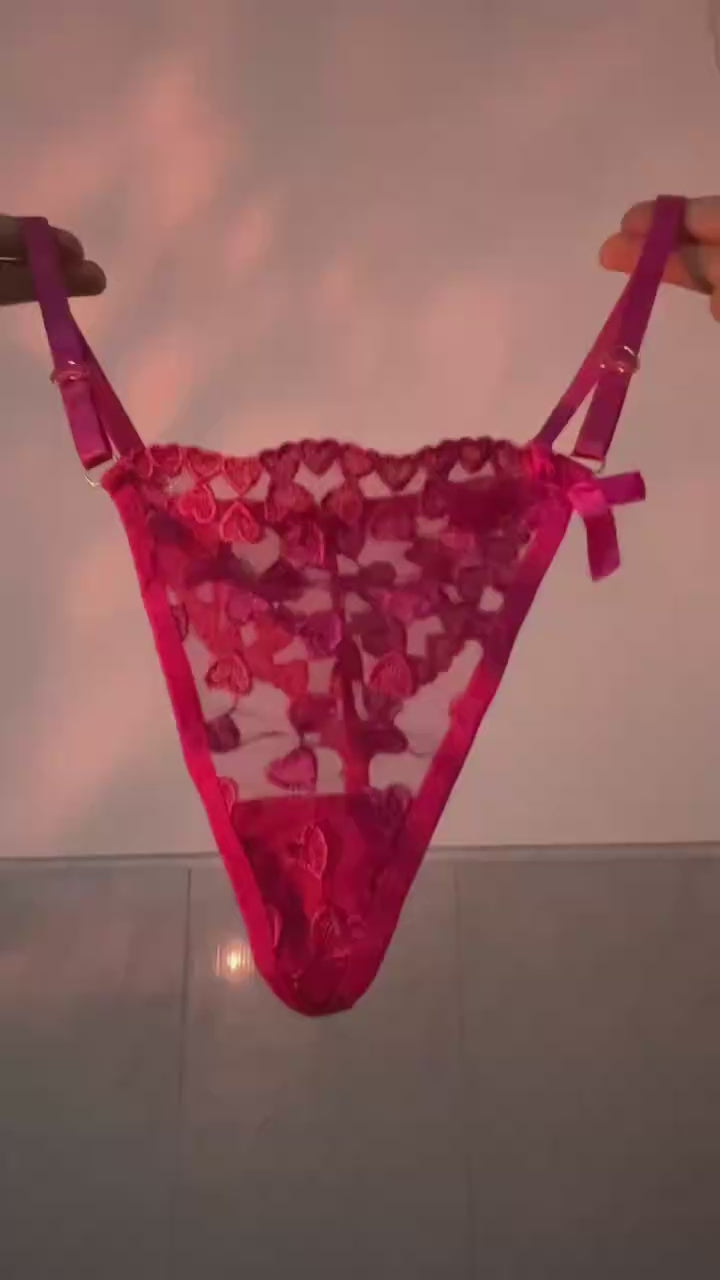 Women's Sexy "Kiss Me" Heart Thong Underwear – Flirty & Romantic