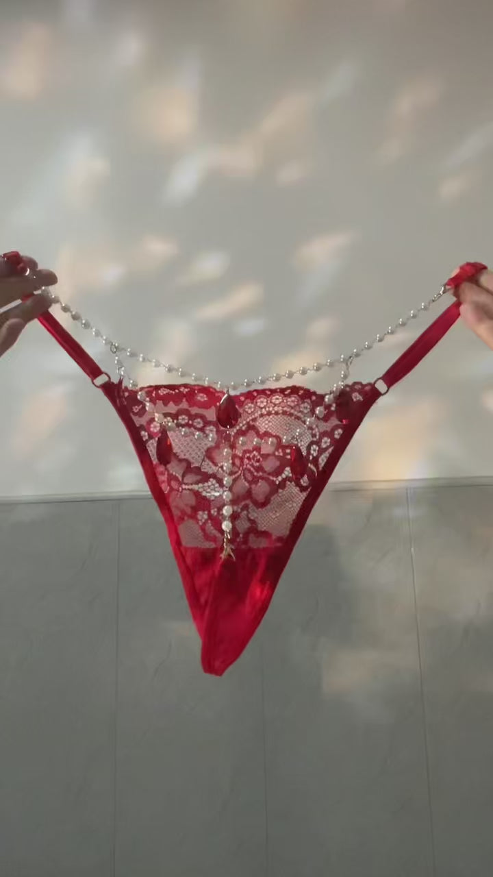 Women's Pearl Ruby Lace Panties | Sexy Lingerie Underwear